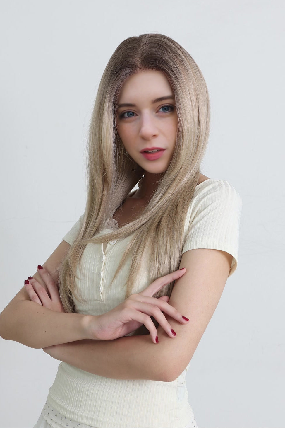 Elara — Light Ash Blonde · 26" | 13×6 Lace Front Wig