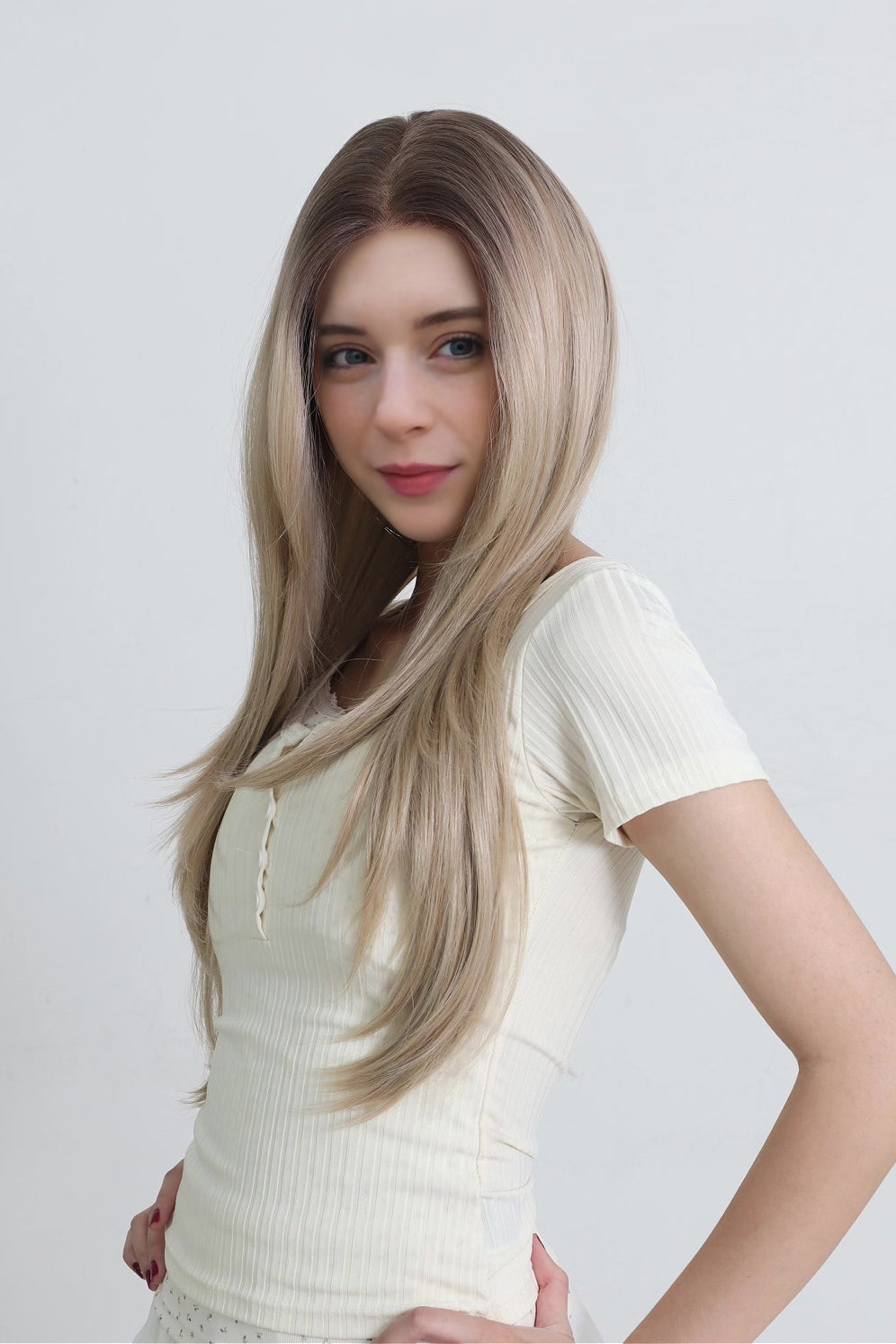 Elara — Light Ash Blonde · 26" | 13×6 Lace Front Wig