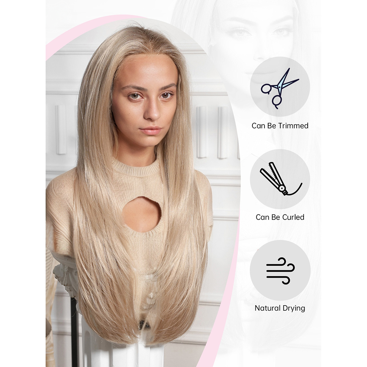 Loose Wave HD Lace Front Wig - Ombre Blonde, Natural Hairline, 20 Inch (50cm)