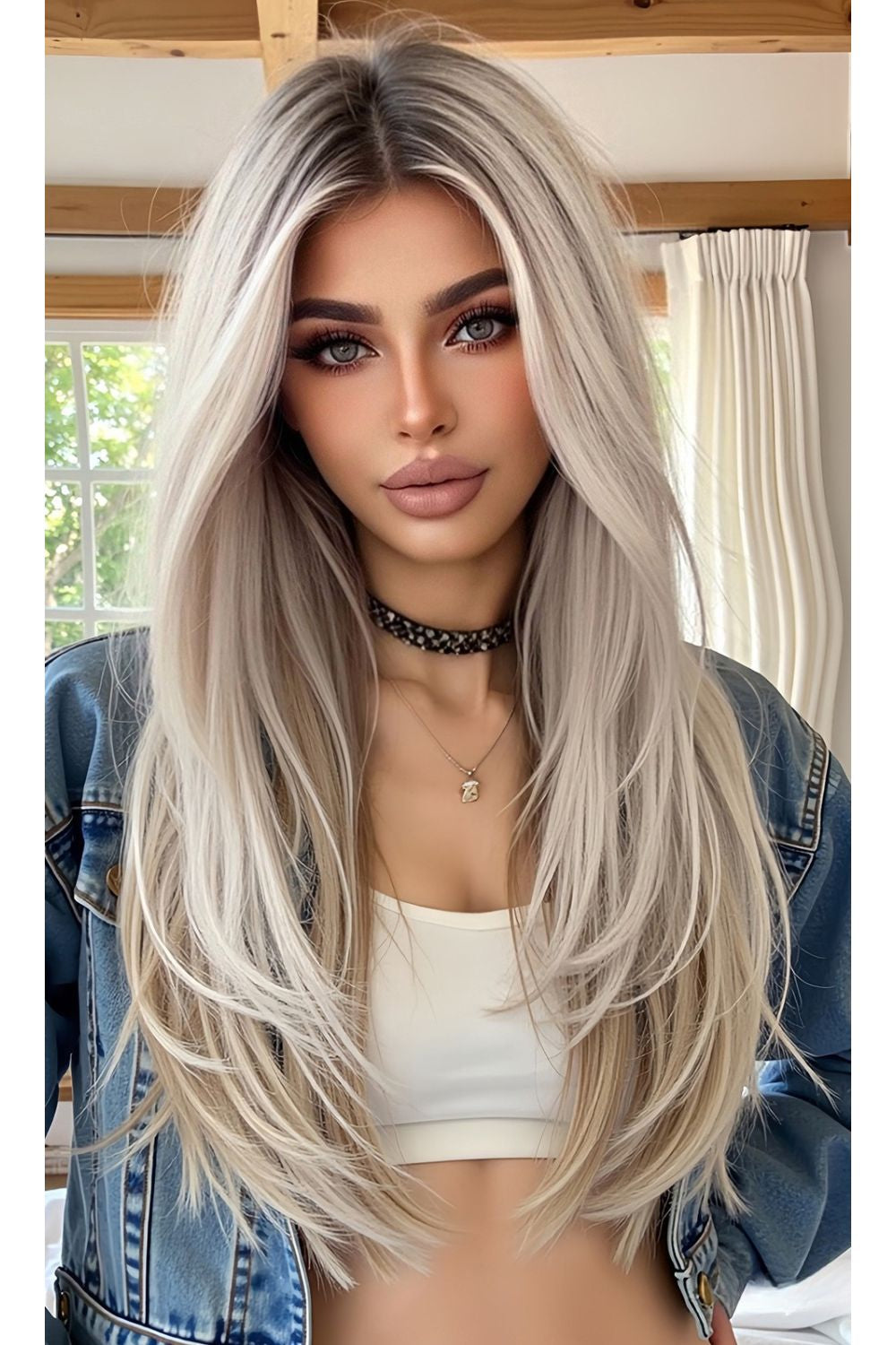 Sabrina— Medium Mono Top Natural Part Lace Front Wig