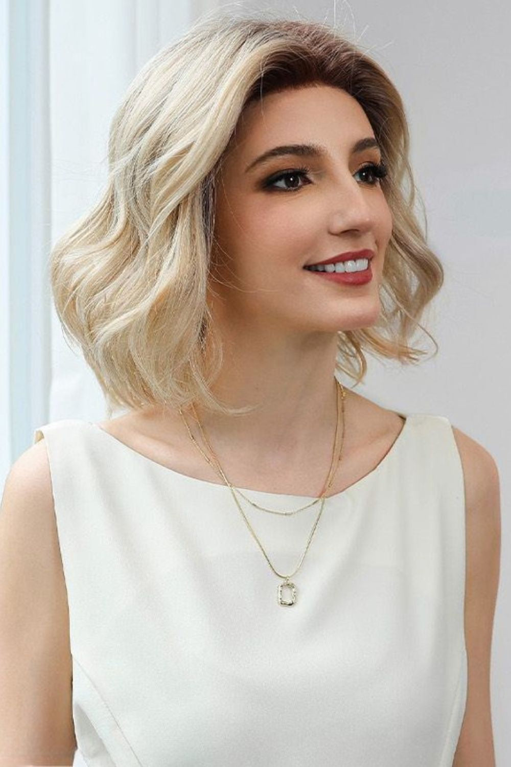 Serena — Short Mono Top Natural Part Lace Front Wig