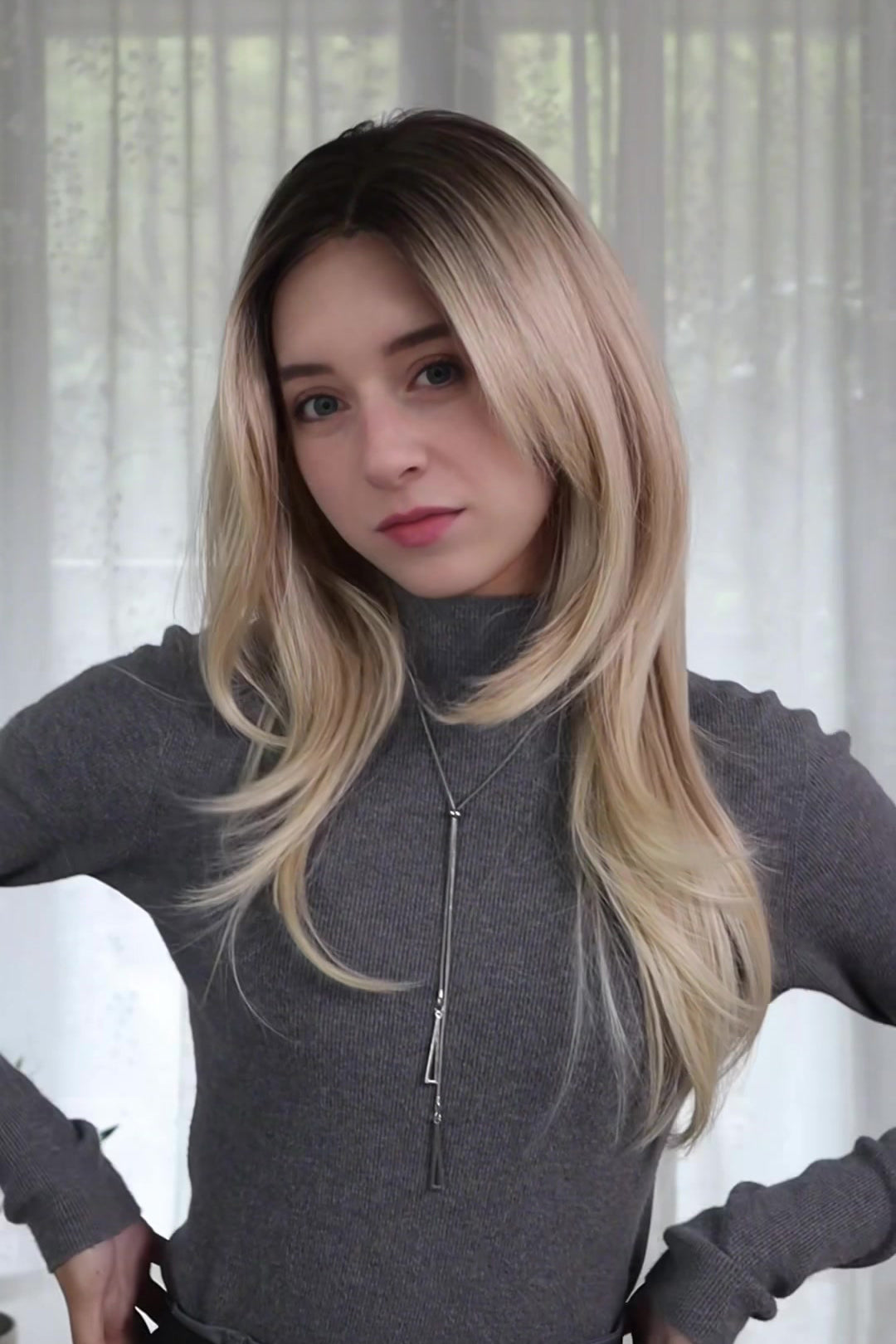 Eden – Ash Blonde Balayage Signature Mono Top Lace Front Wig