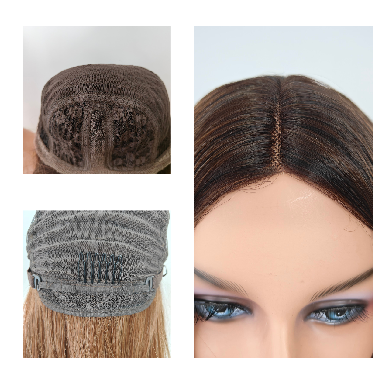 Ava 24” Straight HD Lace Front Wig - Ombre Brown, 100% Hand-Tied Mono Top