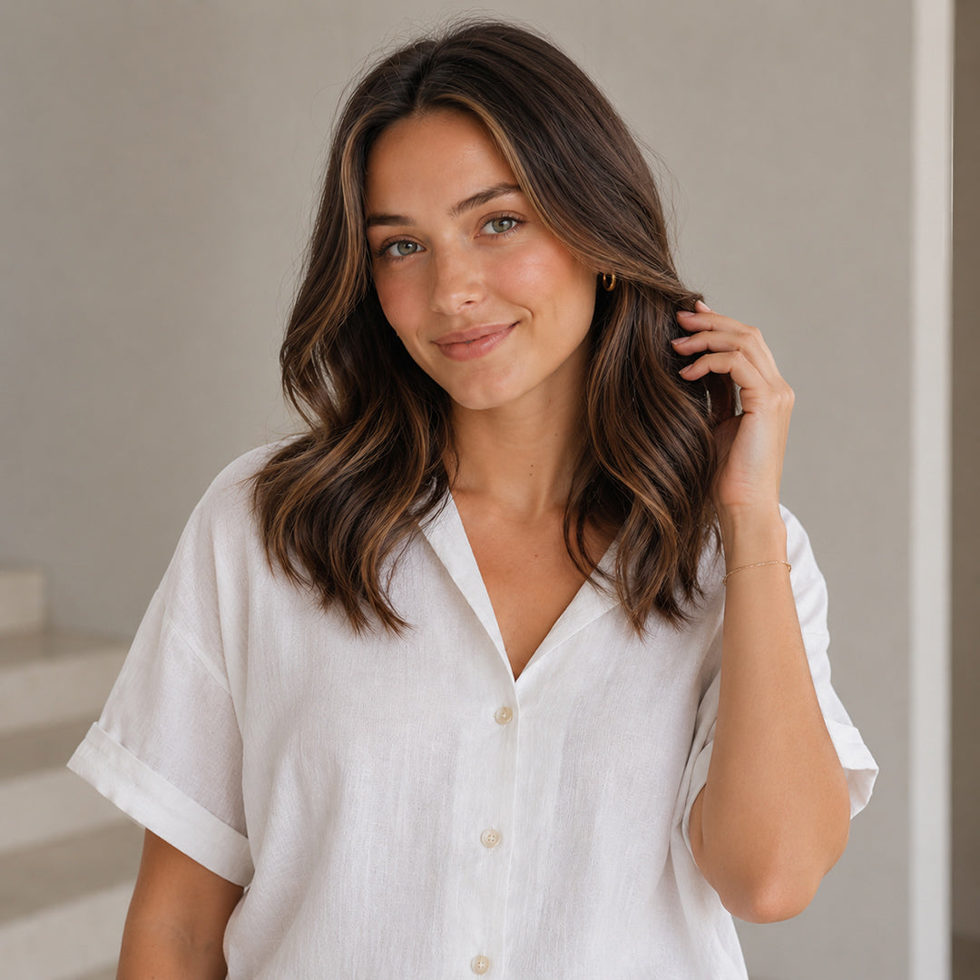 Bonnie synthetic wig, Dark Brown Highlight Short Wave, UNILOVELY