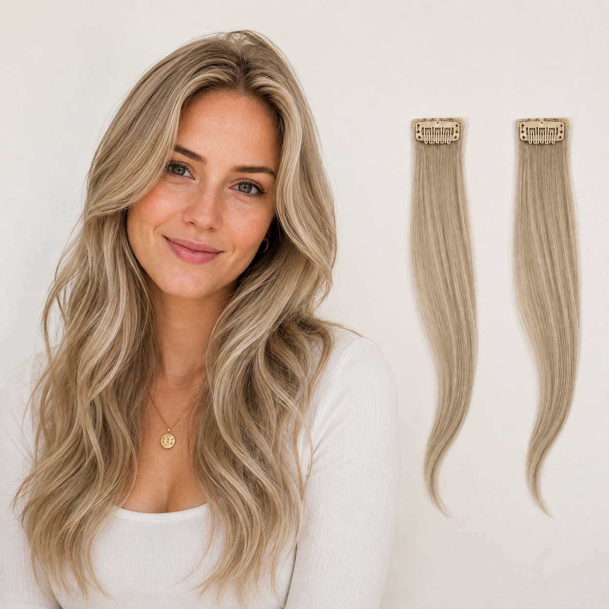 Ash Blonde #18 Face-Framing Pieces in 100% Remy human hair