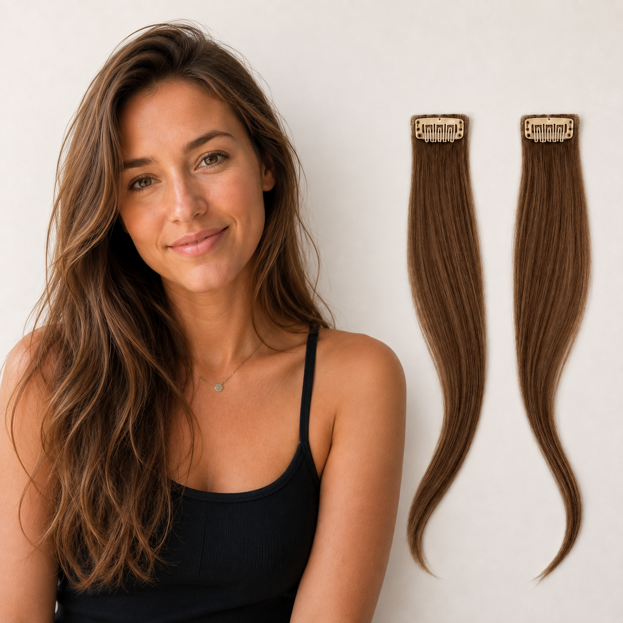 Chestnut Brown #6 Face-Framing Pieces in 100% Remy human hair