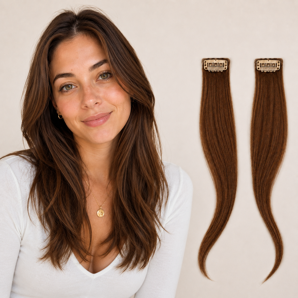 Dark Auburn #33 Face-Framing Pieces in 100% Remy human hair