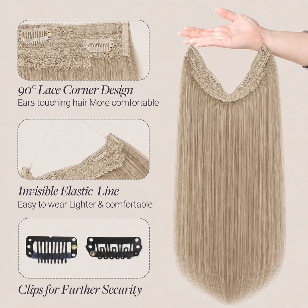 Additional product view of Ash Blonde #18 Invisible Halo Extensions