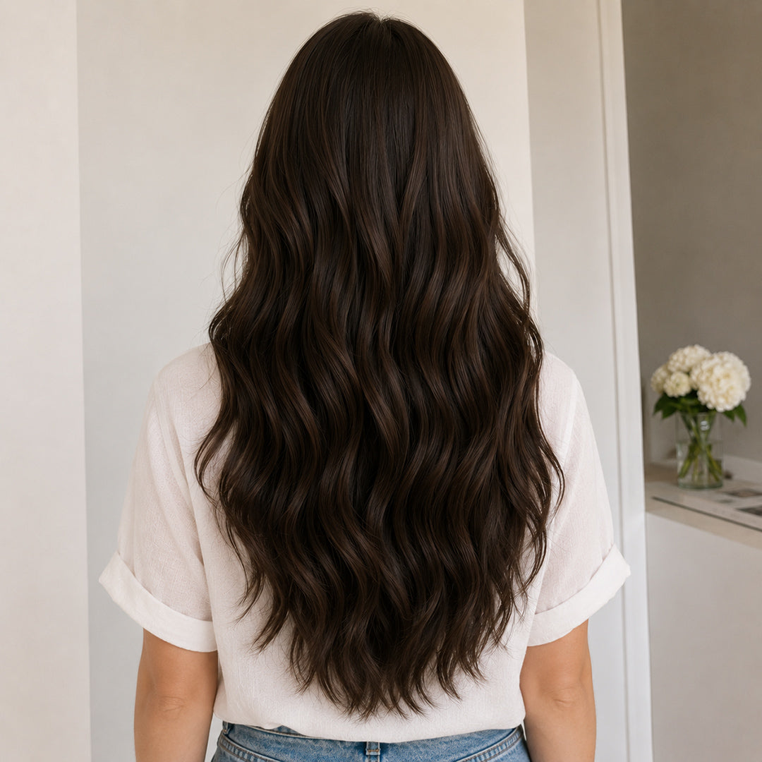 UNILOVELY Invisible Halo Extensions in Dark Brown #2, 100% Remy human hair