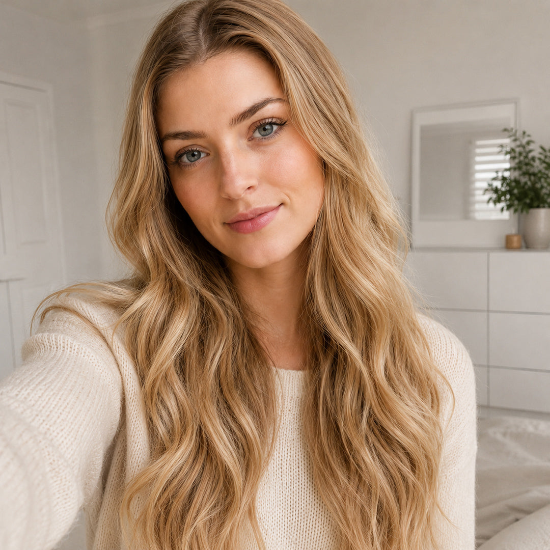 Golden Blonde #27 Remy human hair Halo Extensions for natural-looking volume and length