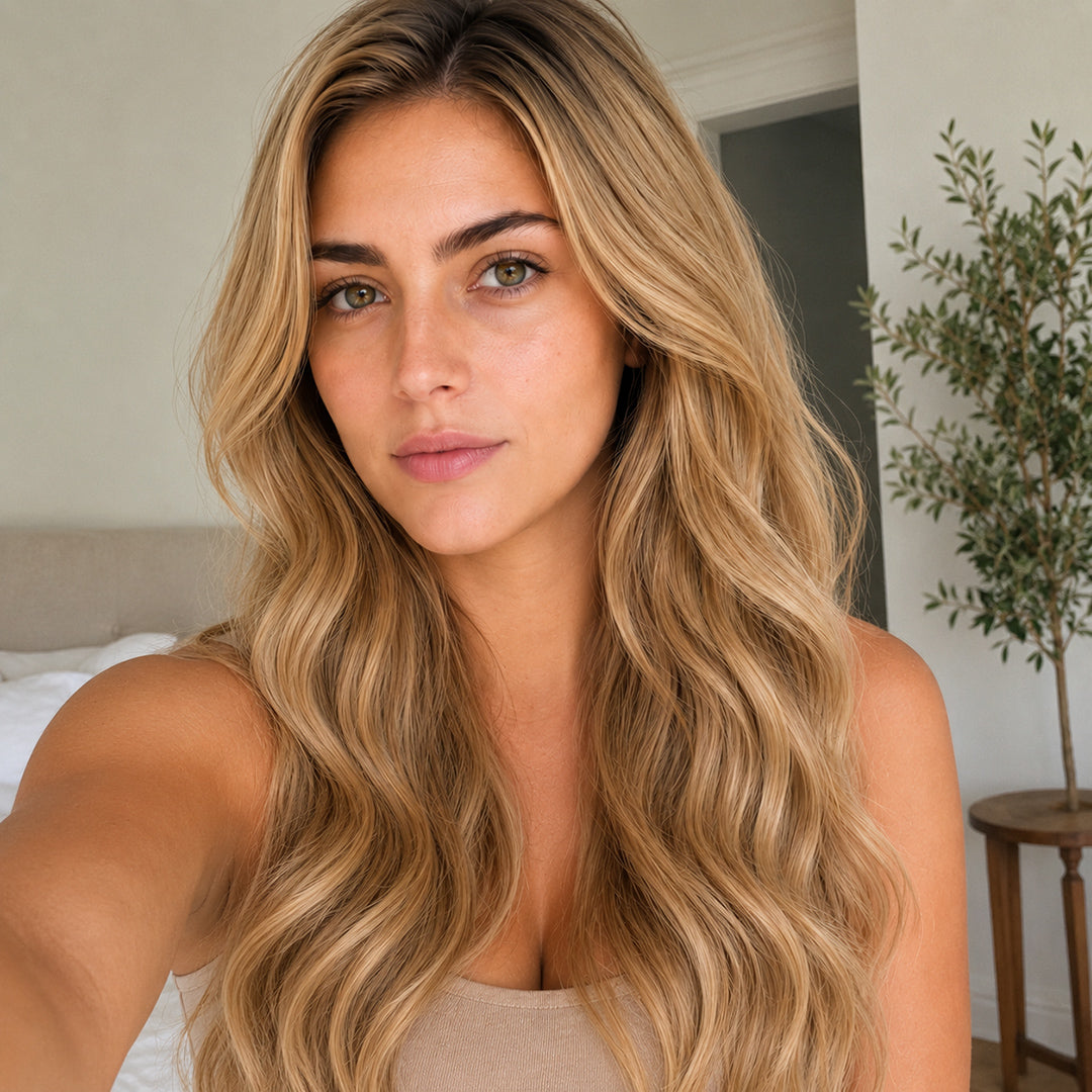 Alternate product view of Honey Blonde #24 Invisible Halo Extensions