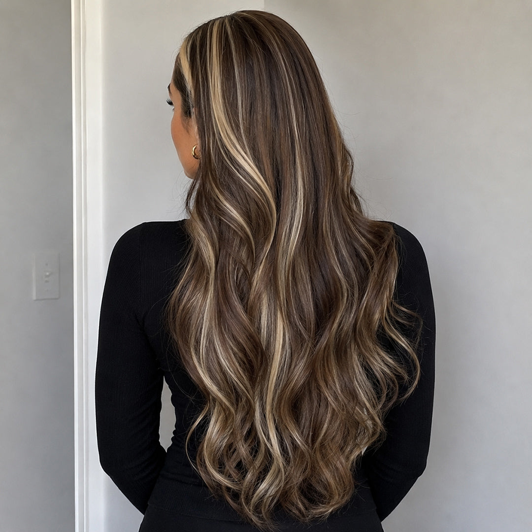 UNILOVELY Maren pre-cut synthetic lace front wig, Ash Brown Blonde Highlights