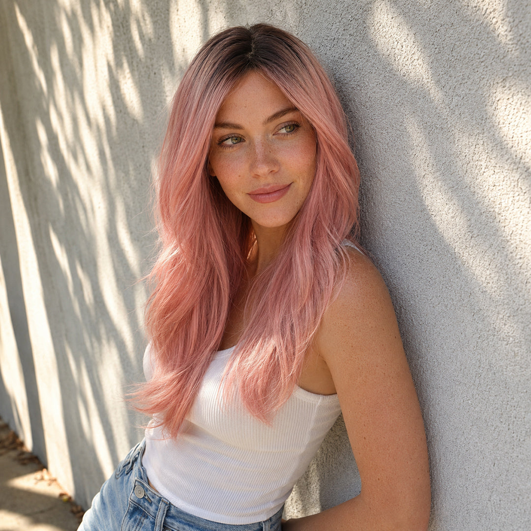 Poppy synthetic wig, Rose Pink Soft Wave, UNILOVELY
