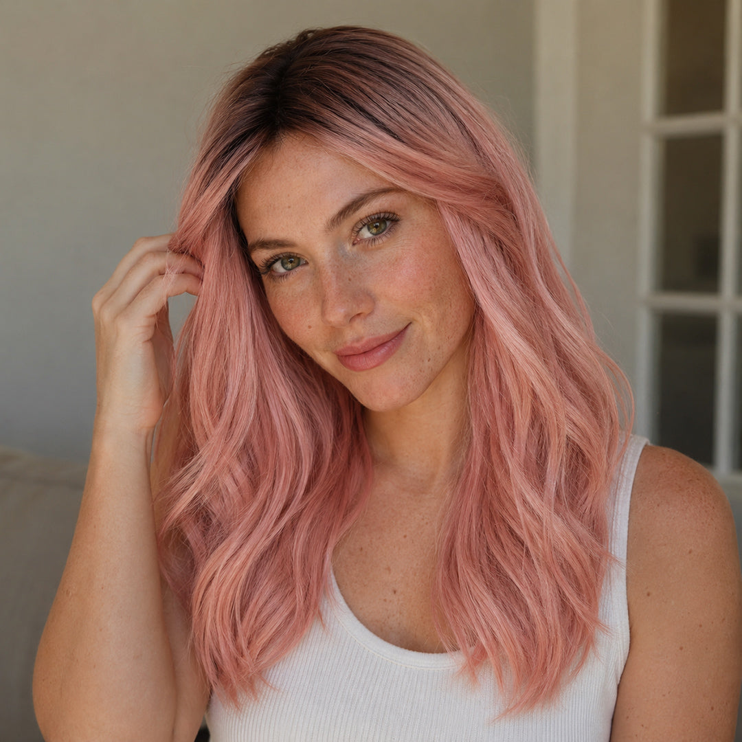 UNILOVELY Poppy ready-to-wear synthetic wig, Rose Pink Soft Wave