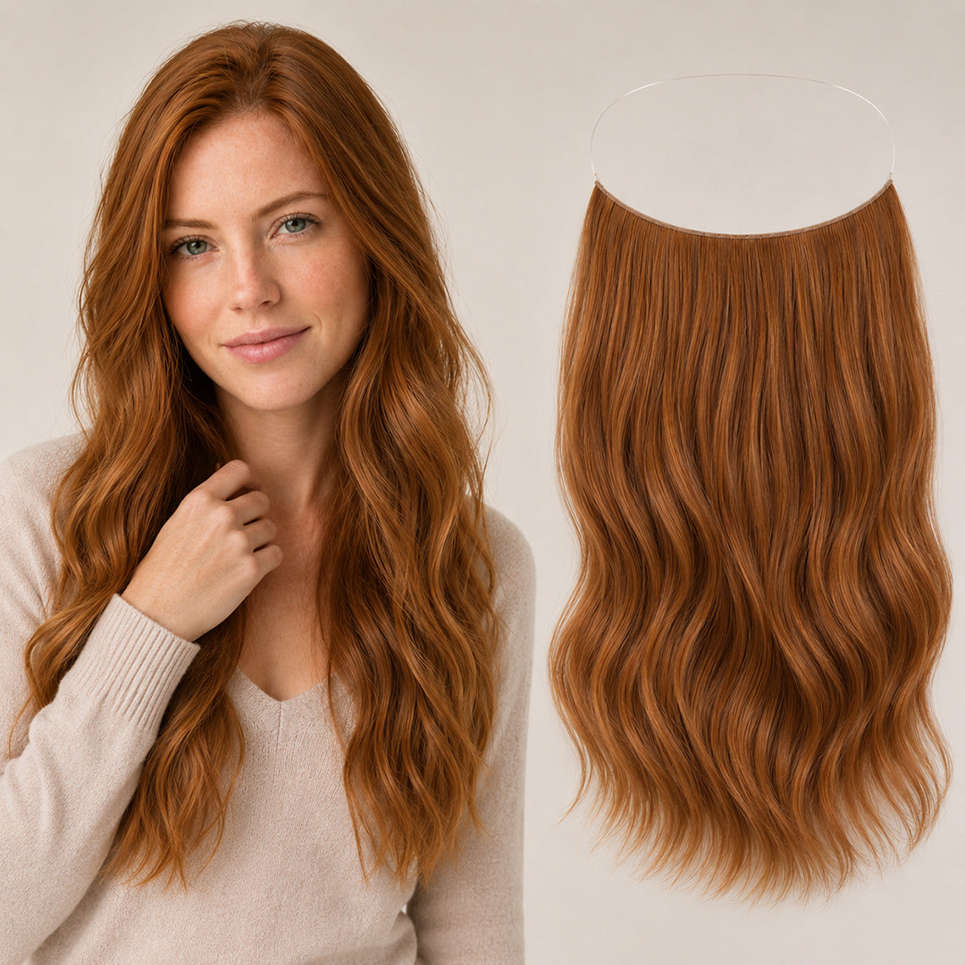 Light Auburn #30 Seamless Clip-In Hair Extensions made with 100% Remy human hair