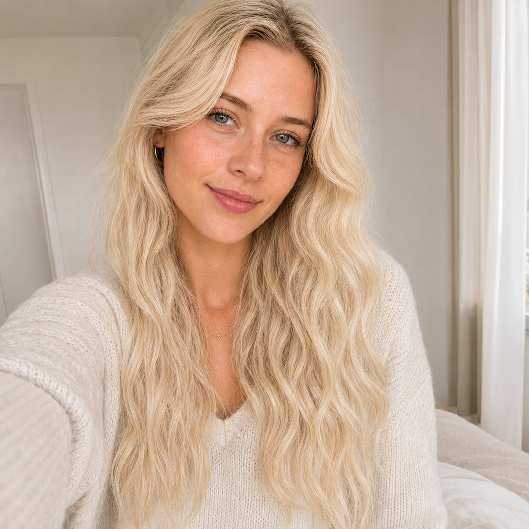 Light Blonde #613 Remy human hair Clip-In Extensions for natural-looking volume and length