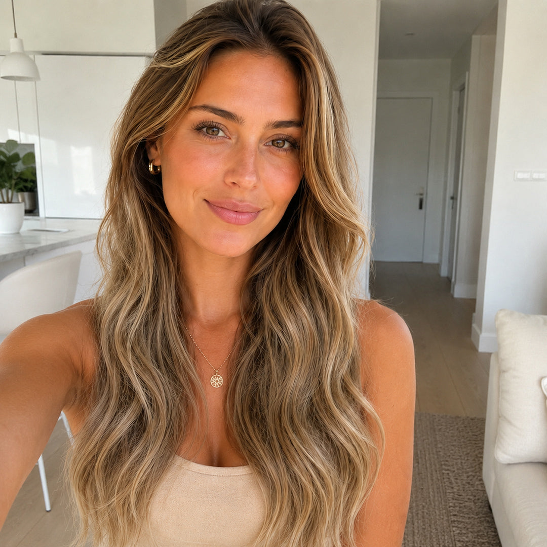 Dirty Blonde Highlights #18/60 Remy human hair Clip-In Extensions for natural-looking volume and length