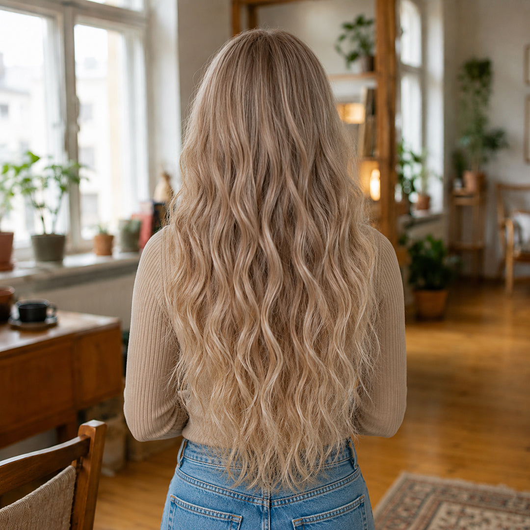 Alternate view of Sophie 13x6 synthetic lace front wig, Beige Blonde Soft Wave