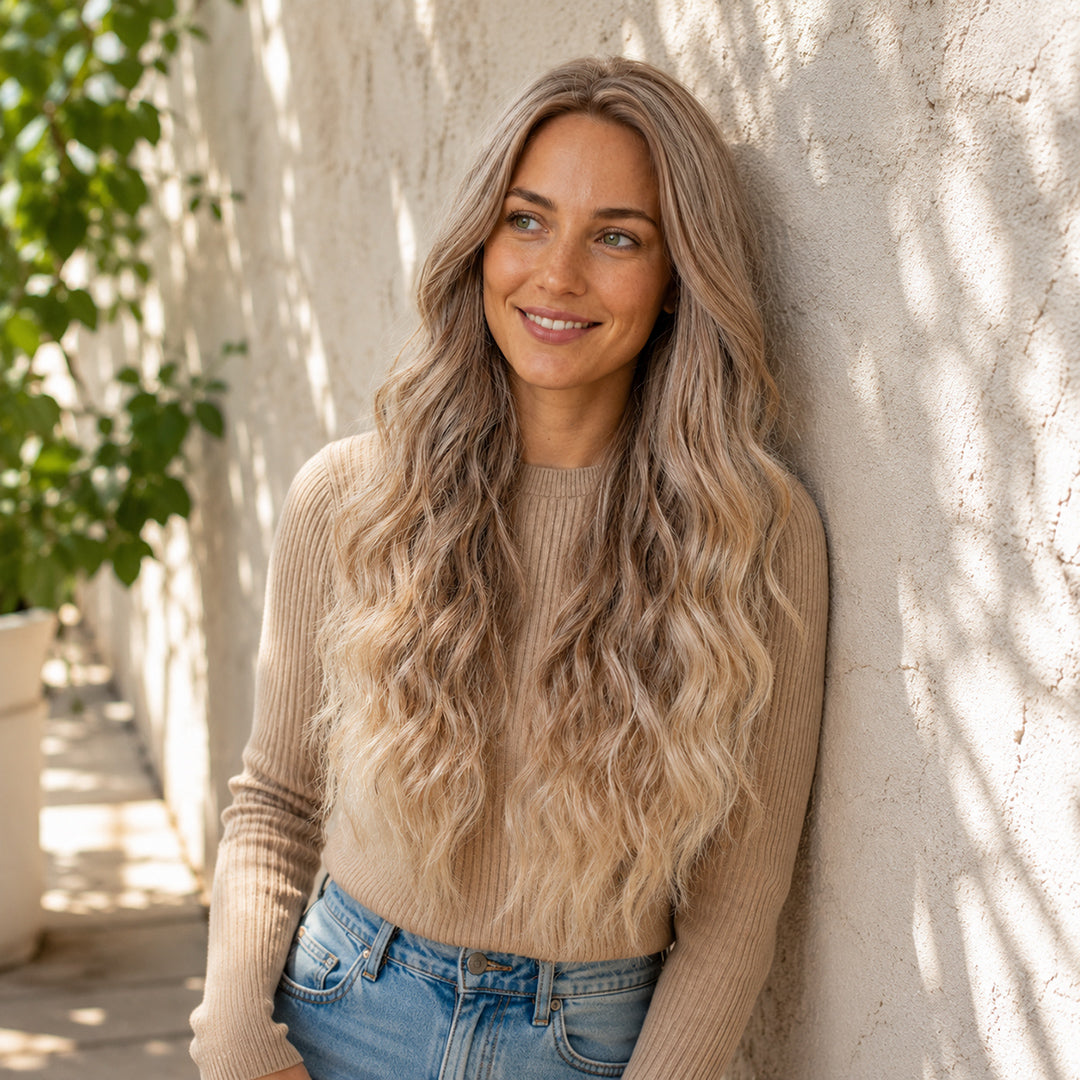 UNILOVELY Sophie pre-cut synthetic lace front wig, Beige Blonde Soft Wave