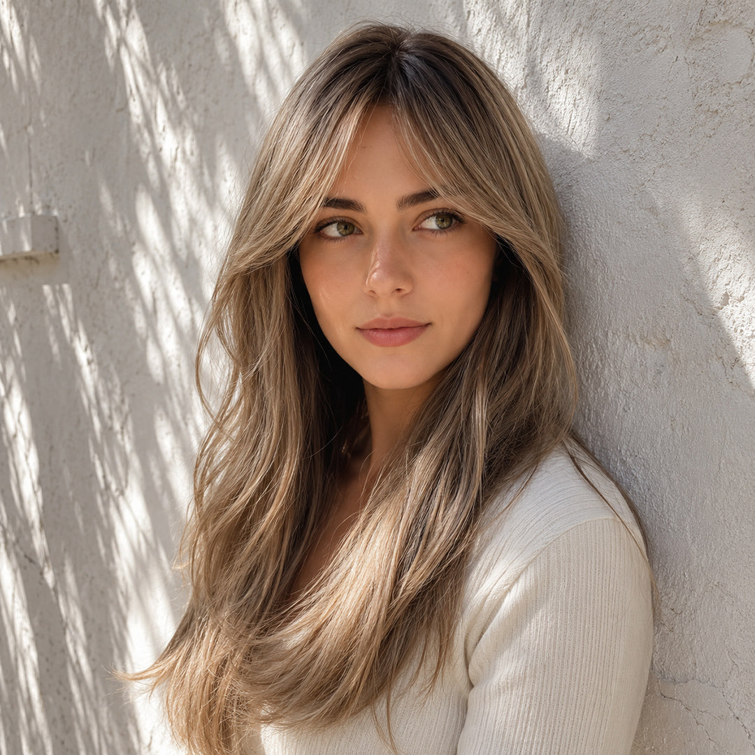 Tessa synthetic wig, Ash Brown Layered Blowout, UNILOVELY