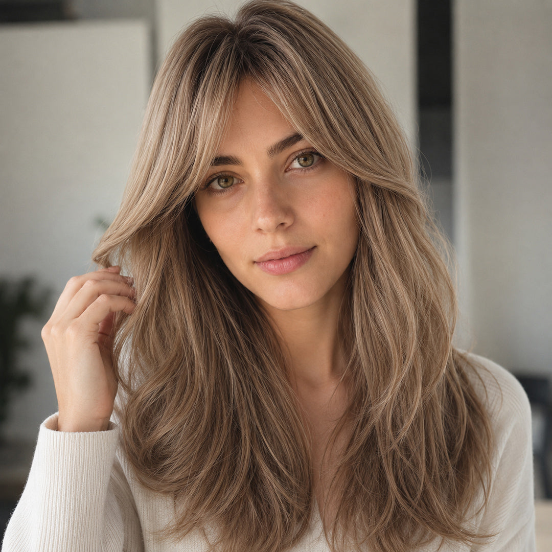 UNILOVELY Tessa ready-to-wear synthetic wig, Ash Brown Layered Blowout