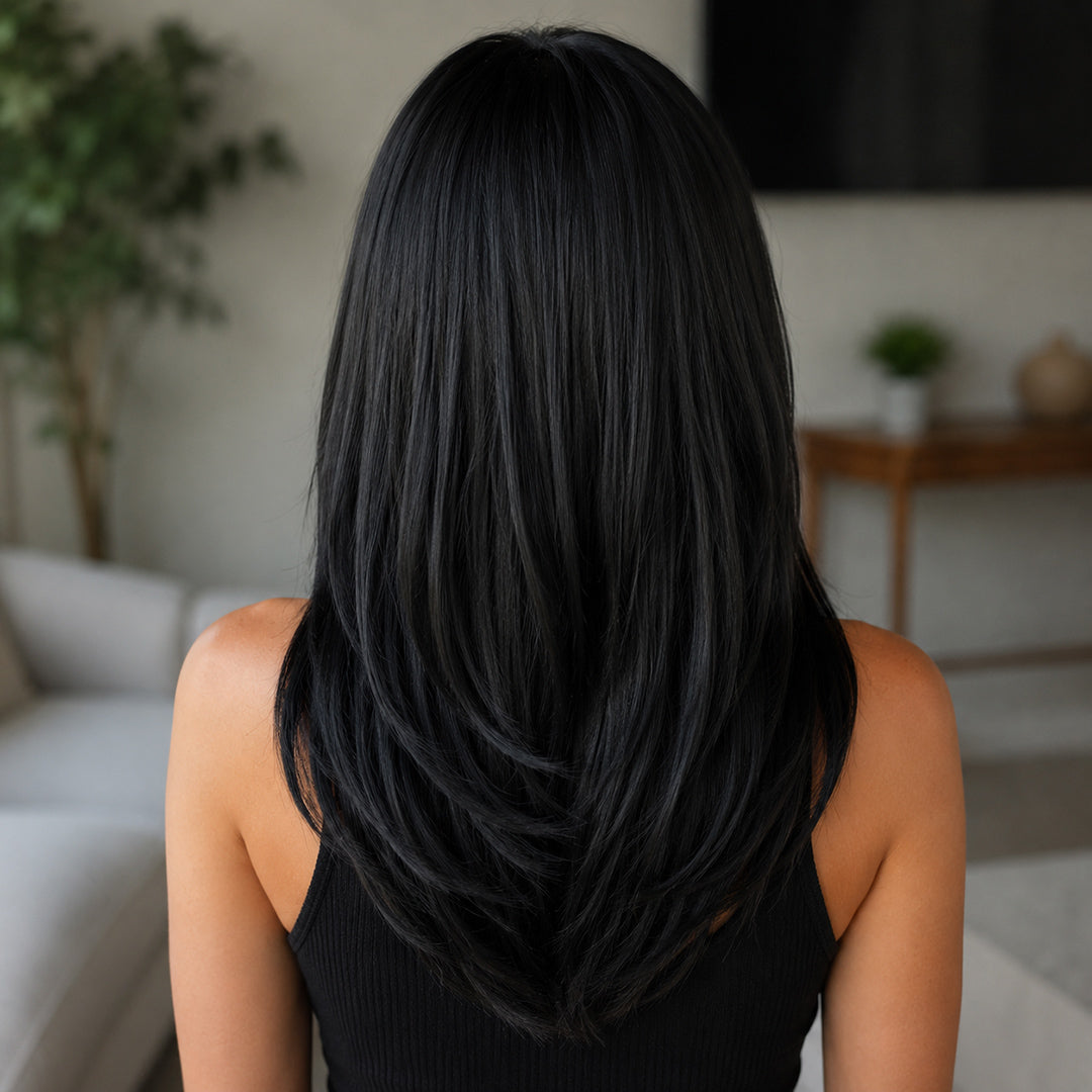 UNILOVELY Zoe ready-to-wear synthetic wig, Jet Black Layered Bob