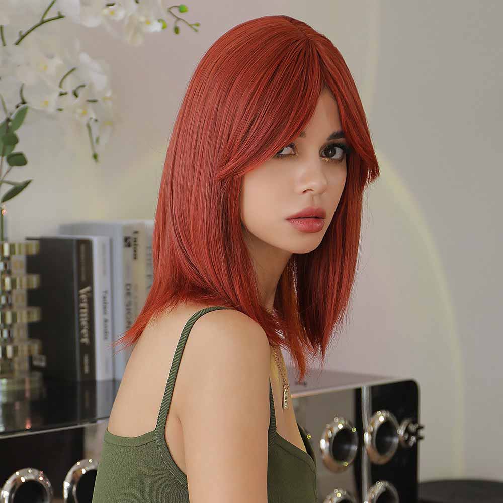Red straight Wig